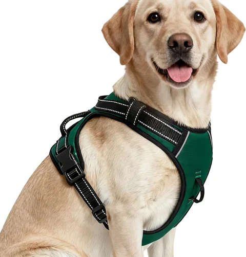 Miniatura 26 de Arnés para perro sin tirones, chaleco reflectante ajustable y acolchado para mascotas con asa de fácil control, fácil de llevar con nudo elegante