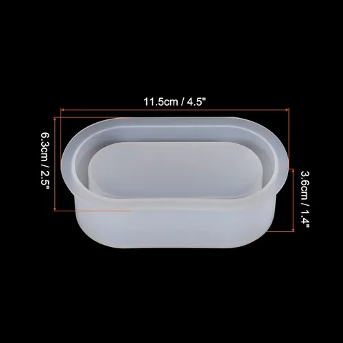 Miniatura 2 de PATIKIL Molde de silicona para maceta, pequeño ovalado, molde para plantas suculentas para decoración del hogar y jardín
