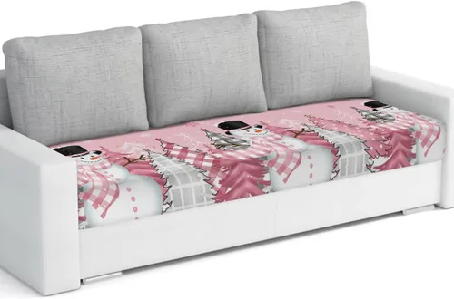 Miniatura 16 de Fundas de cojín elásticas para sofá de Navidad, diseño de muñeco de nieve, seccional/individual/en forma de L, protector de muebles con parte