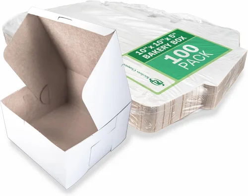 Southern Champion Tray 0977 - Caja de panadería blanca sin ventana con cerradura de ventana, reciclable, cajas profesionales de limpieza para