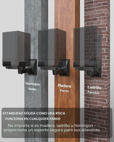 Miniatura 8 de WALI - Soporte de agarre lateral para montaje de bocinas, con inclinación y giro para bocinas de sonido envolvente SWM201, color negro