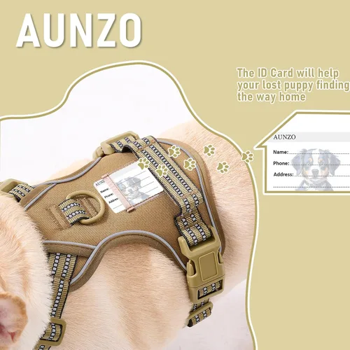 Miniatura 6 de Arnés para perro sin tirones, chaleco ajustable para perro para caminar fácilmente, material Oxford transpirable, arnés reflectante para mascotas