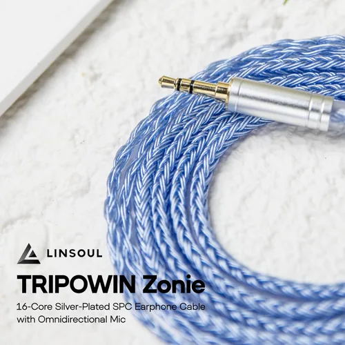 Miniatura 3 de Linsoul Tripowin Zonie - Cable IEM de 16 núcleos chapados en plata, cables mejorados para auriculares SPC de 1.25m para ZS10 PRO 2 AS10 PRO ZSN PRO