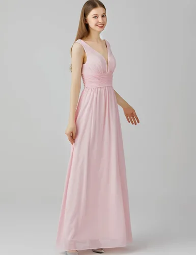 Miniatura 4 de Maisfeal Vestido de noche sin mangas con cuello en V doble para mujer
