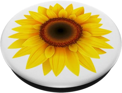Miniatura 2 de Girasol Decoración Girasol Amarillo Sol Flor Fondo Blanco PopSockets PopSockets Swappable PopGrip