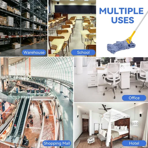 Miniatura 8 de Reemplazo de cabezales de fregona comerciales resistentes: 1 paquete de cabezal de fregona húmeda industrial para limpieza de suelos - Productos