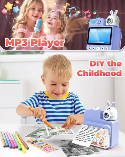 Miniatura 6 de Juguetes de impresión instantánea con cámara para niños, regalos de cumpleaños de Navidad para niñas y niños, cámara digital para niños de 3 4 5 6 7