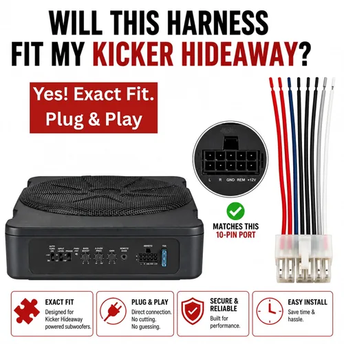 Miniatura 3 de Enchufe de arnés de 10 pines compatible con Kicker BassStation Hideaway 11HS8 46HS10 11PHD12 11PH12 HS8 PT10 PT250 11PT8