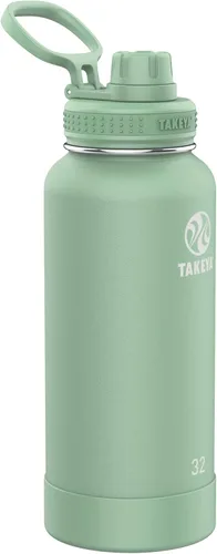 Miniatura 40 de Takeya Actives - Botella de agua de acero inoxidable, con aislamiento térmico y tapa de boquilla, capacidad de 24 onzas, color azul piedra Piedra