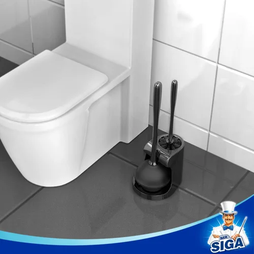Miniatura 7 de MR.SIGA Combo de émbolo de inodoro y cepillo para limpieza de baño, negro, 2