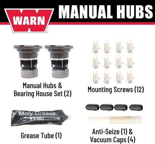 Miniatura 2 de WARN 108325 Bujes de bloqueo manual premium para Ford Super Duty F‑250, F‑350, F‑450 y F‑550 – 35‑Spline, bujes manuales de servicio pesado, juego