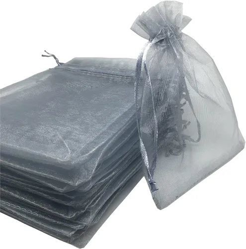 Miniatura 10 de Bolsas de regalo de organza con cordón, para recuerdos de boda, dulces, 100 unidades de 10 x 15 cm