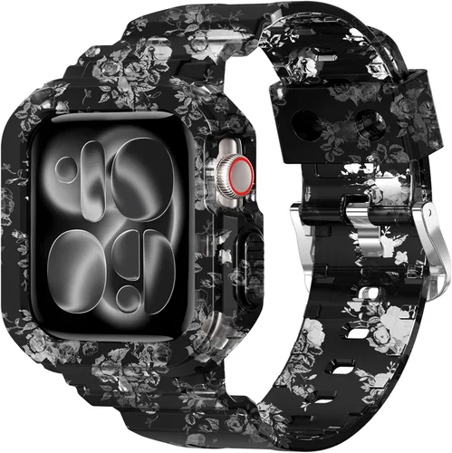 Miniatura 34 de XYF Compatible con correas cristalinas para Apple Watch de 1.929 in, 1.811 in, 1.772 in, 1.732 in, 1.654 in, 1.614 in, 1.575 in, 1.496 in, funda