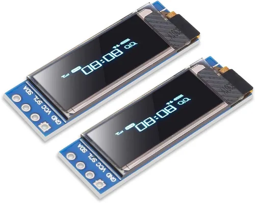 Dorhea 2 unids 0.91 OLED I2C módulo de pantalla IIC 0.91 pulgadas I2C SSD1306 LED DC módulo azul I2C LCD 128x32 controlador de pantalla compatible