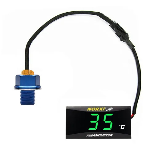 Miniatura 8 de Medidor de temperatura de aceite de motocicleta Medidor digital de temperatura de aceite termómetro electrónico con adaptador de sensor de Azul