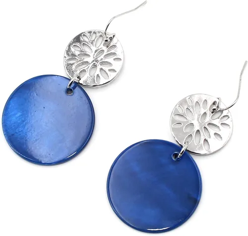 Miniatura 3 de Jules D. Pendientes colgantes de lágrima de concha natural para mujer