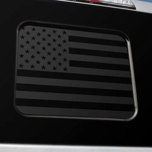 Adhesivo de bandera estadounidense para ventana trasera media, fácil de instalar, compatible con Ford Ranger 2018-2022 (negro mate)