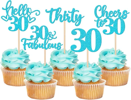 Miniatura 16 de 30 piezas de adornos para cupcakes de 12 cumpleaños feliz, brillantes doce, hola 12, felicitaciones a 12 años, adornos para cupcakes, 12