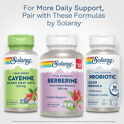 Miniatura 6 de Solaray Cayenne 40,000 unidades de calor - Suplemento de cápsula de pimienta de cayena para mujeres y hombres, 515 mg por cápsula, suplementos