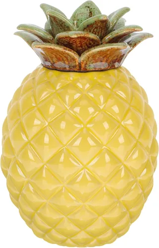 Miniatura 4 de BESTonZON Bote de té con forma de piña de 5.23 pulgadas de cerámica hermética para almacenamiento de té, tarro organizador para café suelto, azúcar