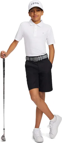 Miniatura 5 de IZOD Polo Performance Golf Grid de manga corta con cuello elástico para niños