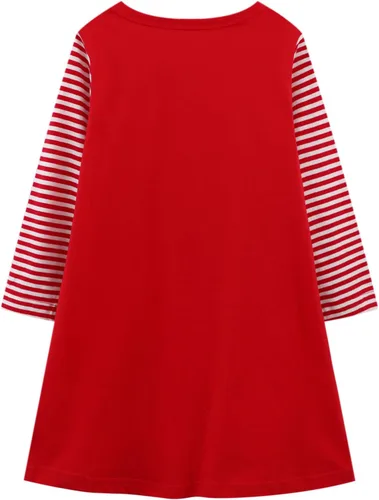 Miniatura 2 de HILEELANG Vestido de manga larga para niña, de algodón, casual, con apliques para Halloween, Navidad, túnica