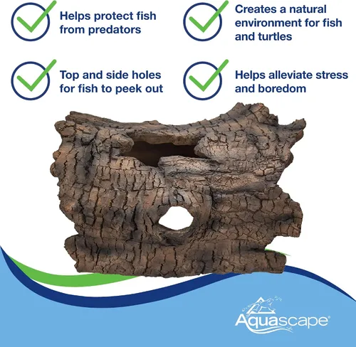 Miniatura 3 de Aquascape Cueva de peces de troncos falsos, control de depredadores y refugio decorativo para koi y peces, estanques, acuarios y terrarios, 78324