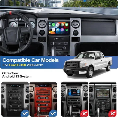 Miniatura 2 de 4G+64G Android 15 Estéreo para coche para Ford F150 2009-2012 con Carplay inalámbrico Android Auto, 9 pulgadas pantalla táctil Incell Radio coche 4