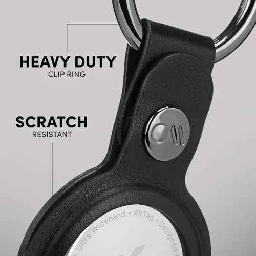 Miniatura 3 de Case-Mate Llavero AirTag – Llavero de cuero vegano duradero con clip de anillo resistente – Funda protectora para AirTag para collar de perro