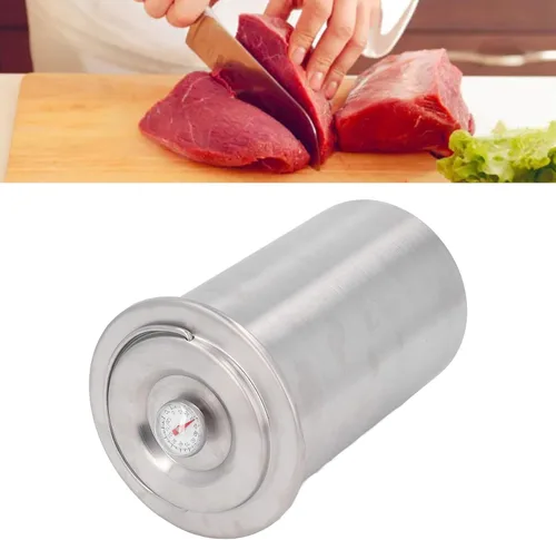 Miniatura 8 de Zerodis Máquina de jamón de acero inoxidable para prensa casera de carne de delicatessen con termómetro