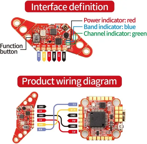 Miniatura 7 de HGLRC Zeus350mW VTX 5V M2 M3 16x16 20x20 25.5x25.5 5.8GHz VTX Betaflight para FPV Racing Drone Quad (SMA)
