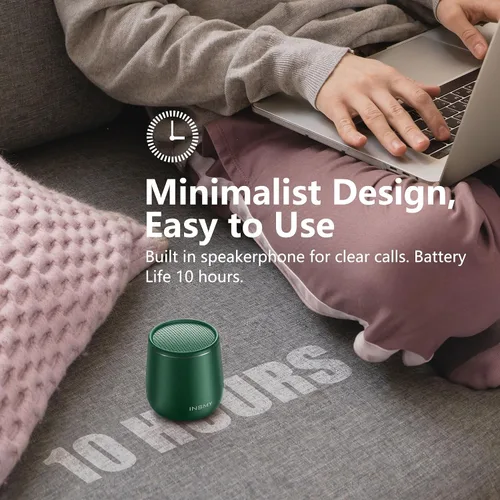 Miniatura 7 de INSMY Pequeño altavoz Bluetooth, mini altavoz inalámbrico portátil impermeable, emparejamiento estéreo de audio rico en graves intensos