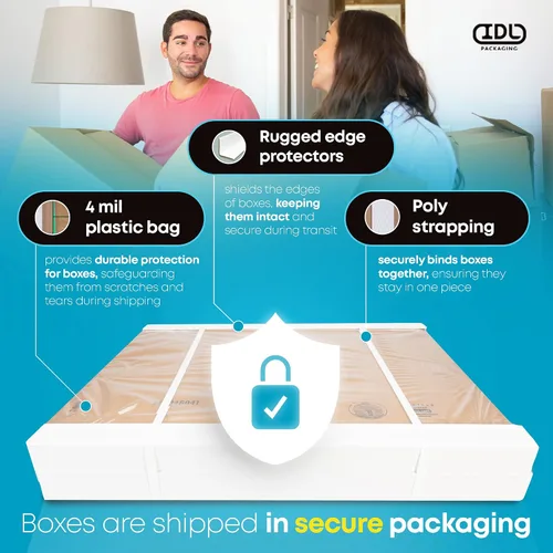 Miniatura 4 de IDL Packaging Paquete de 5 cajas de envío altas de 8 x 8 x 48 pulgadas, extra resistentes de 200 libras frente a caja regular, cajas de mudanza