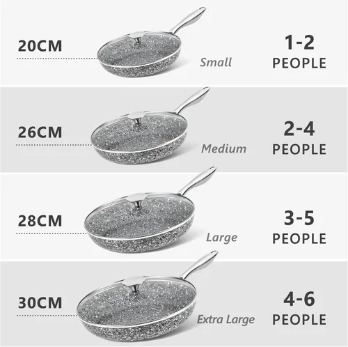 Miniatura 8 de Sartén de granito para freír, gris, de 8' & 10' & 11 & 12 pulgadas.