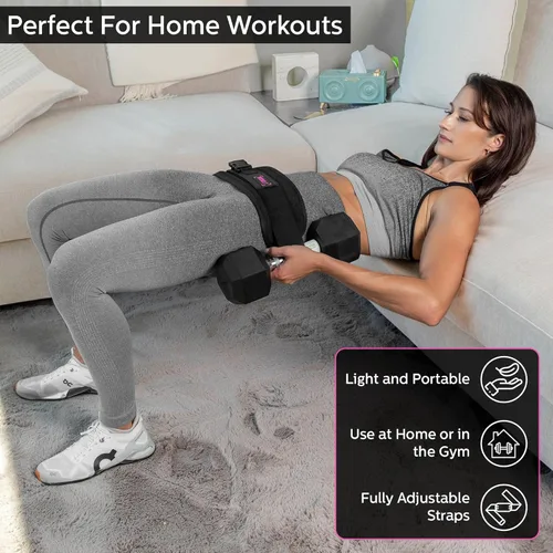 Miniatura 3 de Cinturón de empuje de cadera para ejercicio, entrenador de glúteos para entrenamientos en casa con acolchado extra, cinturón de empuje de cadera