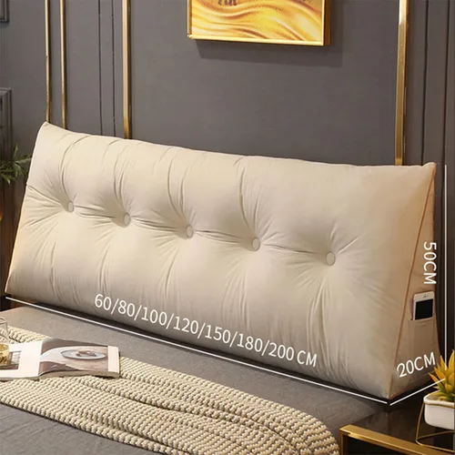 Miniatura 6 de Cómoda almohada lumbar para descansar en cama, cojín de respaldo de lectura, almohada triangular para cabecero, almohada de descanso de cuña, Gris