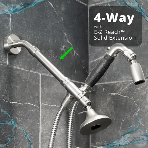 Miniatura 8 de High Sierra Showerheads® - Cabezal de ducha de 4 vías de metal y kit combinado de mano. Cuenta con el cabezal de ducha High Sierra Half Dome