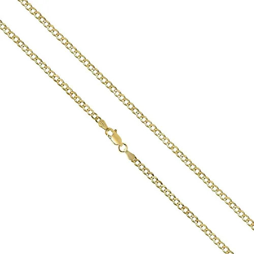 Miniatura 3 de ARGENTO REALE Collar de cadena cubana de oro de 10 quilates, 0.089in, cadena de oro de 10 quilates, collares delicados de 10 quilates.