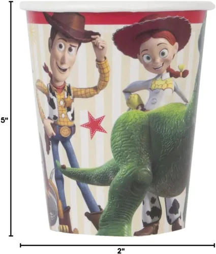 Miniatura 2 de Unique Vasos de papel desechables de 9 onzas, Disney Toy Story 4, 8 piezas