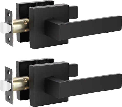 Miniatura 22 de KNOBWELL Paquete de 1 manija de puerta interior negra para uso en interiores, reversible para izquierda y derecha sin llave Negro