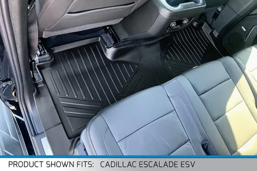 Miniatura 2 de SMARTLINER Revestimientos de segunda fila de ajuste personalizado, color negro, compatibles con Cadillac Escalade y ESV 2021-2023 con asiento