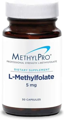 MethylPro L-metilfolato 5 mg - L metil folato, suplemento de metilfolato para mujeres y hombres, vitamina B9 metilada (5-MTHF) para la salud
