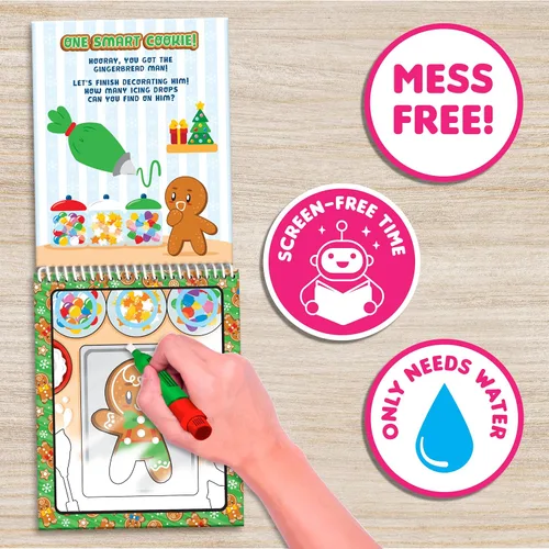 Miniatura 4 de Scentco Holiday Water Magic (2 Pack - Candy Cane & Gingerbread) - Libros de actividad reutilizables con revelación de agua gourmet patentados