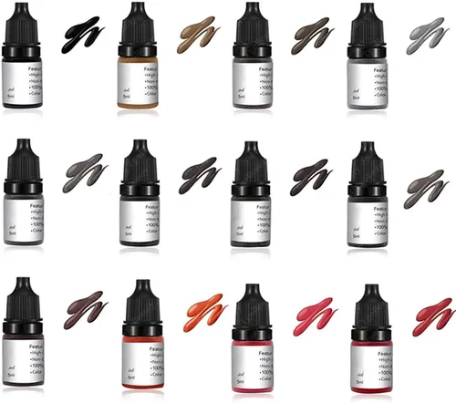Tinta de maquillaje permanente de 0.2 fl oz de pigmento de cejas para labios Microblading Tinta de tatuaje cosmética natural pigmento de color para