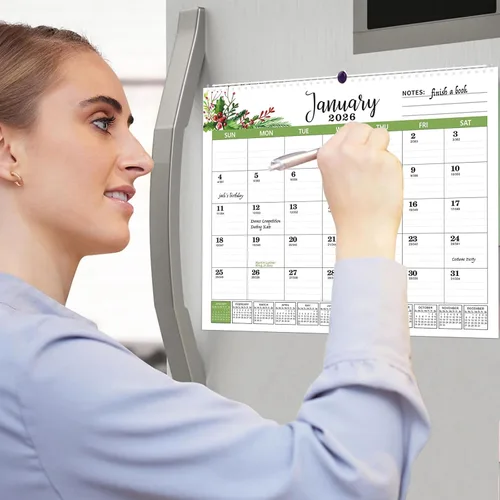 Miniatura 3 de Calendario de pared 2026, calendario de 18 meses, enero 2026 a junio 2027, 14.6 x 11.8 pulgadas, calendario de escritorio 2026 con bloques grandes