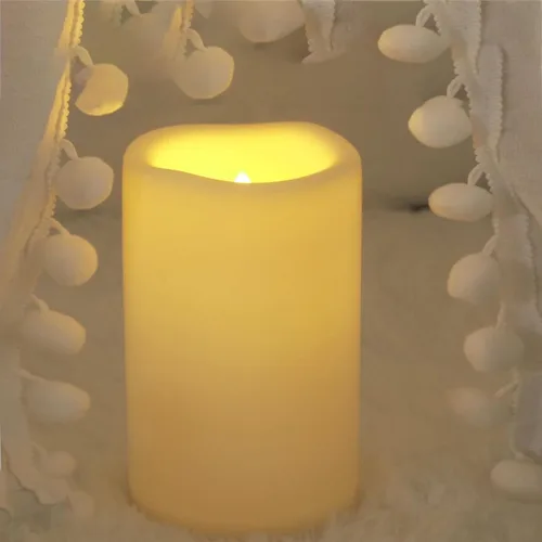 Miniatura 11 de CANDLE CHOICE Velas impermeables sin llama para exteriores, funcionan con pilas, con temporizador, gran resina plástica brillante, parpadeante