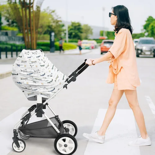 Miniatura 3 de Sweet Jojo Designs Funda de asiento de coche de bebé para lactancia, lactancia, silla alta, carrito de compras, cochecito, toldo para asiento