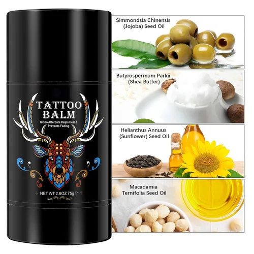 Miniatura 5 de Yecuce - Mantequilla bálsamo para el cuidado posterior de tatuajes, 2.6 oz, crema hidratante y mejoradora del color para tatuajes nuevos y viejos