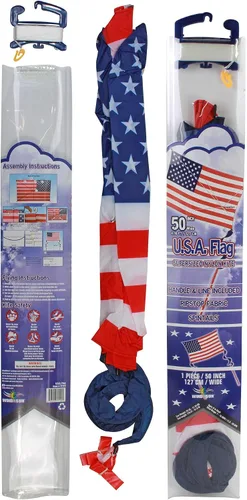Miniatura 4 de WindNSun Cometa de nailon 2D de gran tamaño, bandera de EE. UU., 70 pulgadas de ancho
