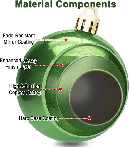 Miniatura 125 de AMS Esferas de Navidad de 2.36 pulgadas/60mm, 34 unidades, adornos grandes, decoraciones para fiestas, inastillables, colgantes festivos para Negro